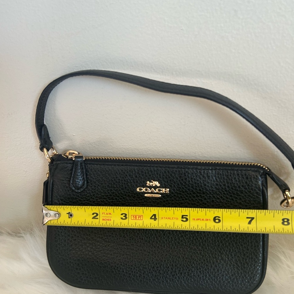 Coach Nolita 19 Black Pebble Leather Wristlet Bag Gold Hardware‎ 58032 - Picture 6 of 7
